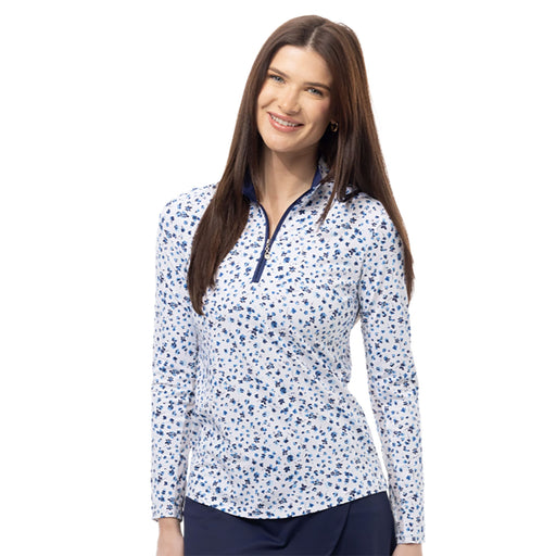SanSoleil SolTek Lux Womens LS Sun Shirt - Grassland Blue/XL