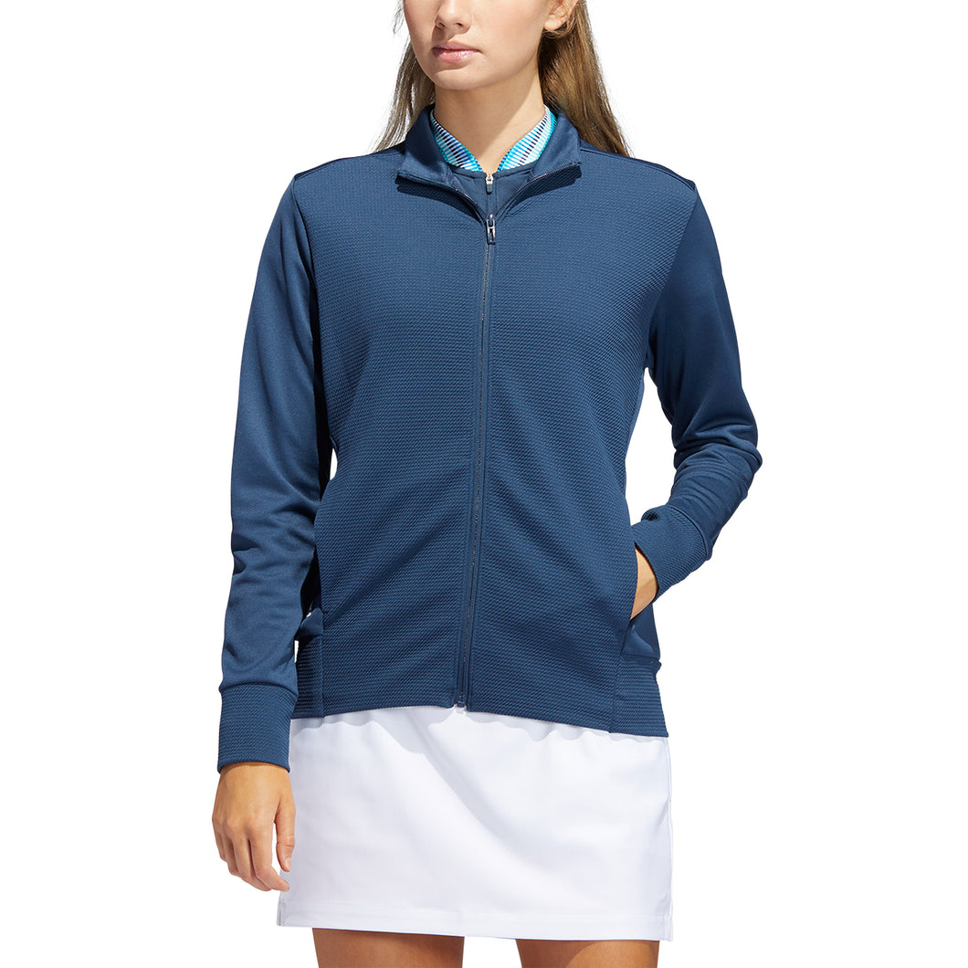 Adidas Textured Womens Full Zip Golf Jacket - CREW NAVY 400/XXL