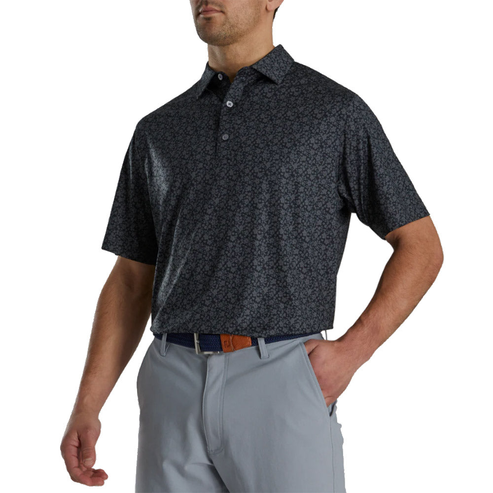 FootJoy Painted Floral Mens Golf Polo 1 - Black/XXL