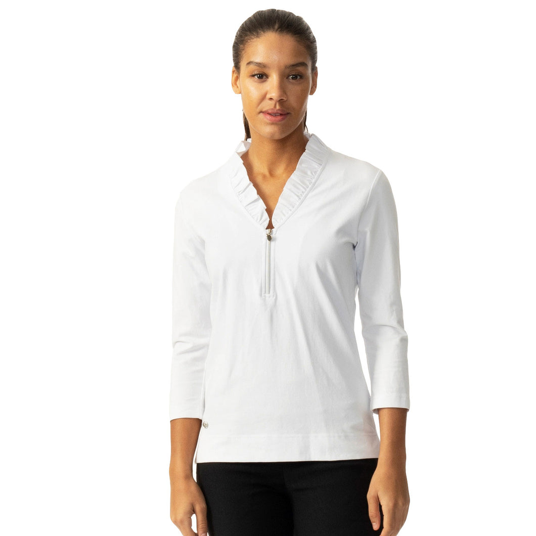 Daily Sports Patrice 3/4 Sleeve Womens Golf Polo - WHITE 100/XL