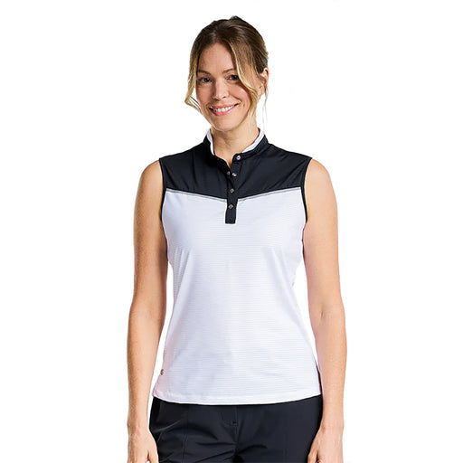 NVO Unice Mock Womens Sleeveless Golf Polo - WHITE 100/L