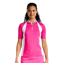 Load image into Gallery viewer, NVO Cali Short Sleeve Mock Womens Golf Polo - MAGENTA 702/XL
 - 1