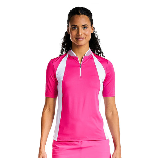 NVO Cali Short Sleeve Mock Womens Golf Polo - MAGENTA 702/XL