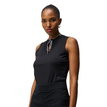 Load image into Gallery viewer, J. Lindeberg Leya Sleeveless Womens Golf Polo - BLACK 9999/L
 - 1