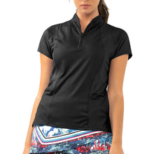 Load image into Gallery viewer, Lucky In Love Win the Day Womens SS Golf Polo - BLACK 001/XL
 - 1