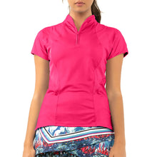 Load image into Gallery viewer, Lucky In Love Win the Day Womens SS Golf Polo - SHOCK PINK 645/XL
 - 4