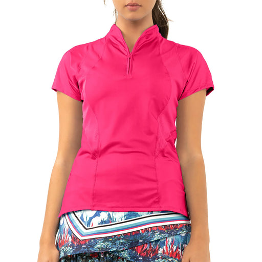 Lucky In Love Win the Day Womens SS Golf Polo - SHOCK PINK 645/XL