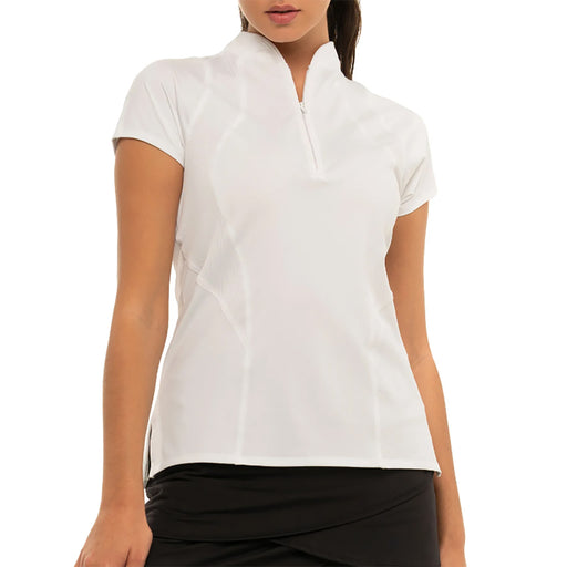 Lucky In Love Win the Day Womens SS Golf Polo - WHITE 110/XL