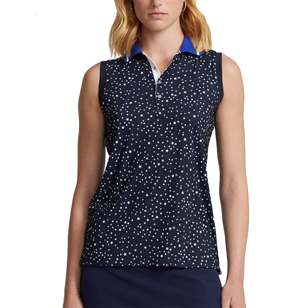 RLX Polo Golf LW NVYSTAR Sleeveless Wmns Golf Polo - Navy Stars/L