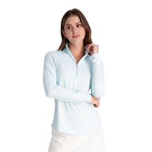 Load image into Gallery viewer, Fairway and Greene Else Zip Mock Wms Golf Pullover - Island Aqua/M
 - 3