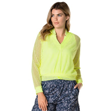Load image into Gallery viewer, Lucky In Love Tres Chic Womens Golf Pullover - Lemon Frost/L
 - 1