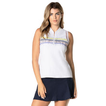 Load image into Gallery viewer, Lucky In Love Between The Lines Womens Golf Polo - White/L
 - 1
