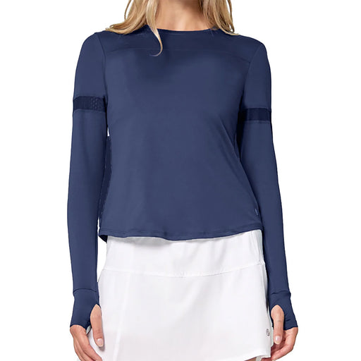 Lija Elite Pacer Long Sleeve Womens Tennis Shirt - Dark Navy/L