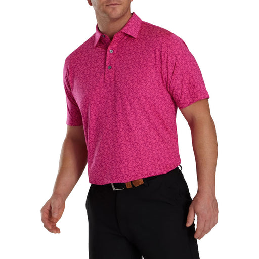 FootJoy Painted Floral Berry Mens Golf Polo - Berry/XXL