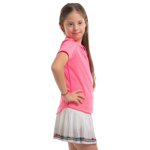 Lucky In Love Double V Girls Short Sleeve Golf Polo - 2