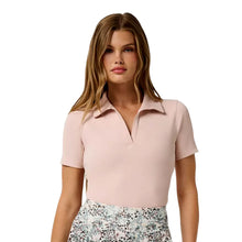 Load image into Gallery viewer, TravisMathew Moveknit SS V Womens Tennis Polo - Blush Pink/L
 - 1