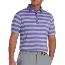 Load image into Gallery viewer, FootJoy Bold Stripe Lisle Mens Golf Polo - Thistle/Mist/L
 - 1