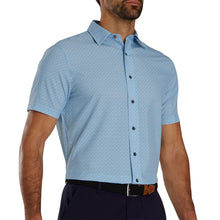 Load image into Gallery viewer, FootJoy Geo Check Woven Short Sleeve Mens Shirt - Storm/Mist/XXL
 - 1