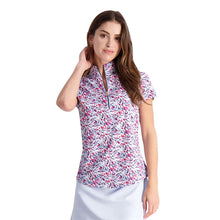 Load image into Gallery viewer, Fairway &amp; Greene Claudia Zip Mock SL Womens G Polo - Dream/L
 - 1