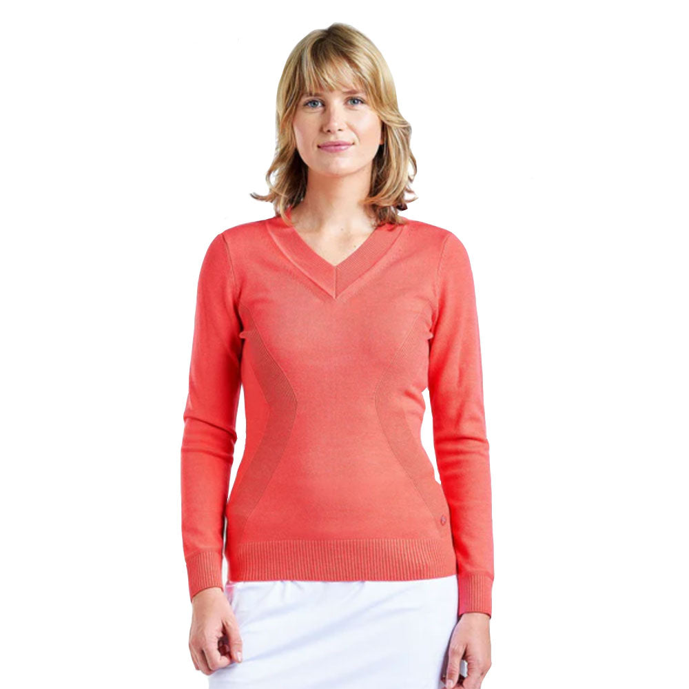 NVO Nicole Womens Golf Sweater - Papaya/L