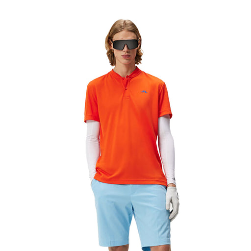 J. Lindeberg Bode Regular Fit Mens Golf Polo - Tangerine Tango/XL