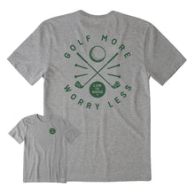 Load image into Gallery viewer, Life Is Good Golf More Worry Less Mens T-Shirt - Heather Gray/XXL
 - 1