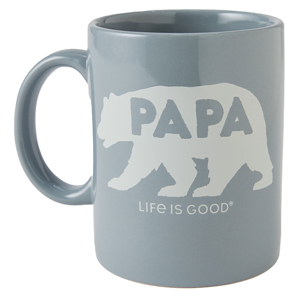 Life Is Good Papa Bear Mug - Stone Blue