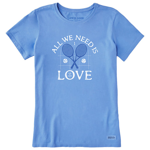 Life Is Good All We Need Womens T-Shirt - Cornflower Blue/XL