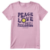 Life Is Good Groovy Peace Love Pickleball Womens T-Shirt