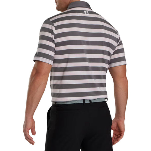 FootJoy Bold Stripe Lisle Gravel Mist Mens Golf Polo - 2