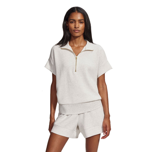 Varley Ritchie Short Sleeve Womens Sweater - Ivory Marl/L