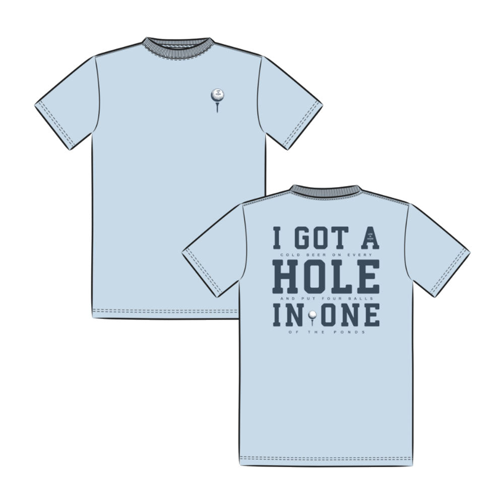 Life Is Good I Got A Hole In One Mens T-Shirt - Glacier Blue/XXL