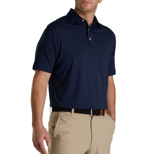 FootJoy Solid Lisle TF Navy Mens Golf Polo