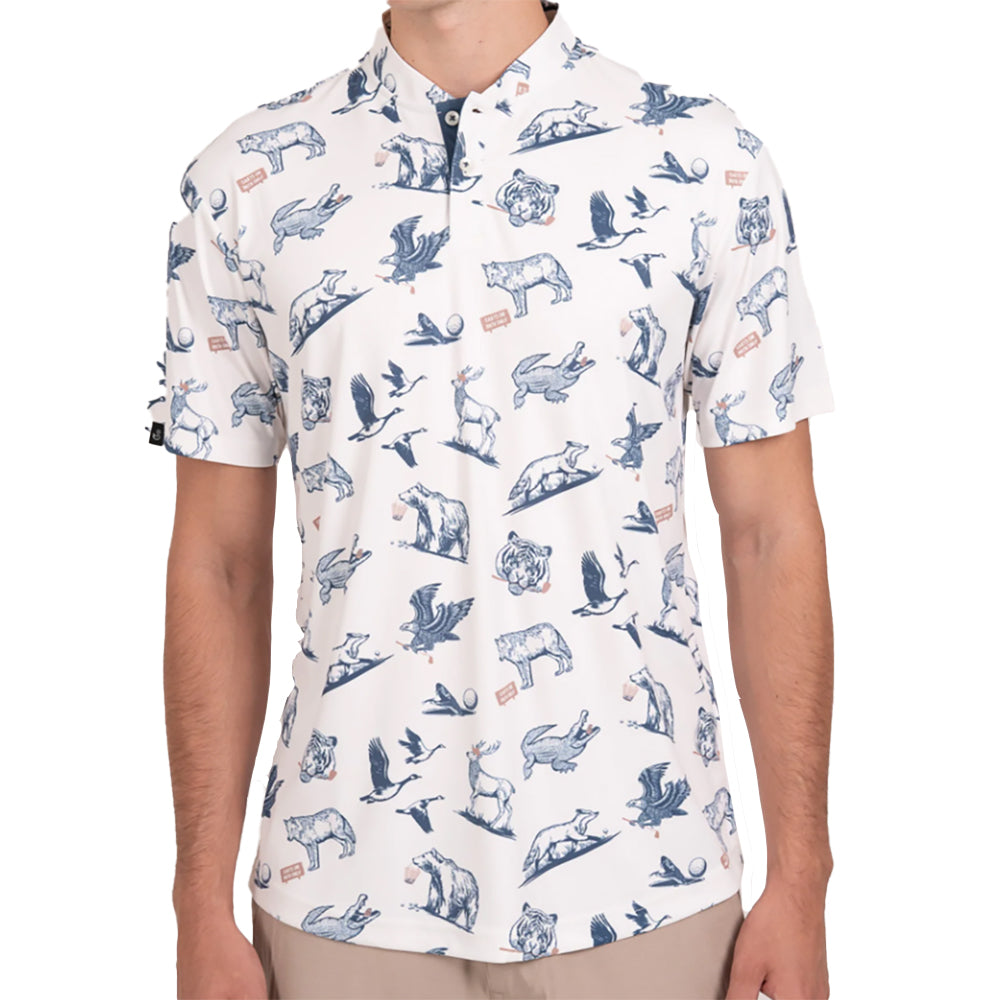 Swannies Brennan Mens Golf Polo - Vintage White/L