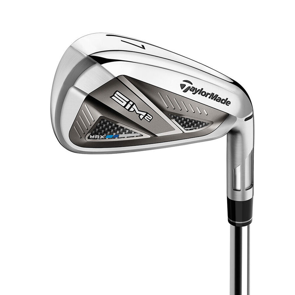 TaylorMade SIM2 Max Left Hand Mens Steel Irons - 5-PW AW/Steel/Stiff