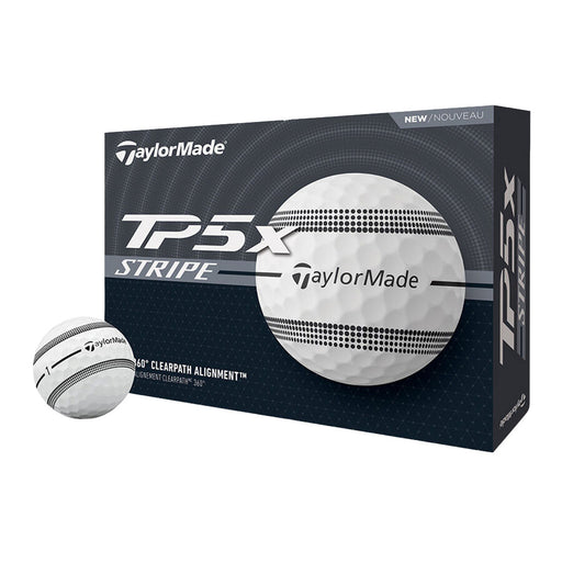 TaylorMade TP5x Stripe Golf Balls - Dozen - Wht/Blk Stripe
