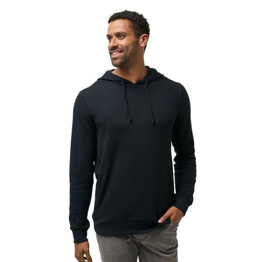 TravisMathew Cloud Waffle Mens Golf Hoodie - Black/XL