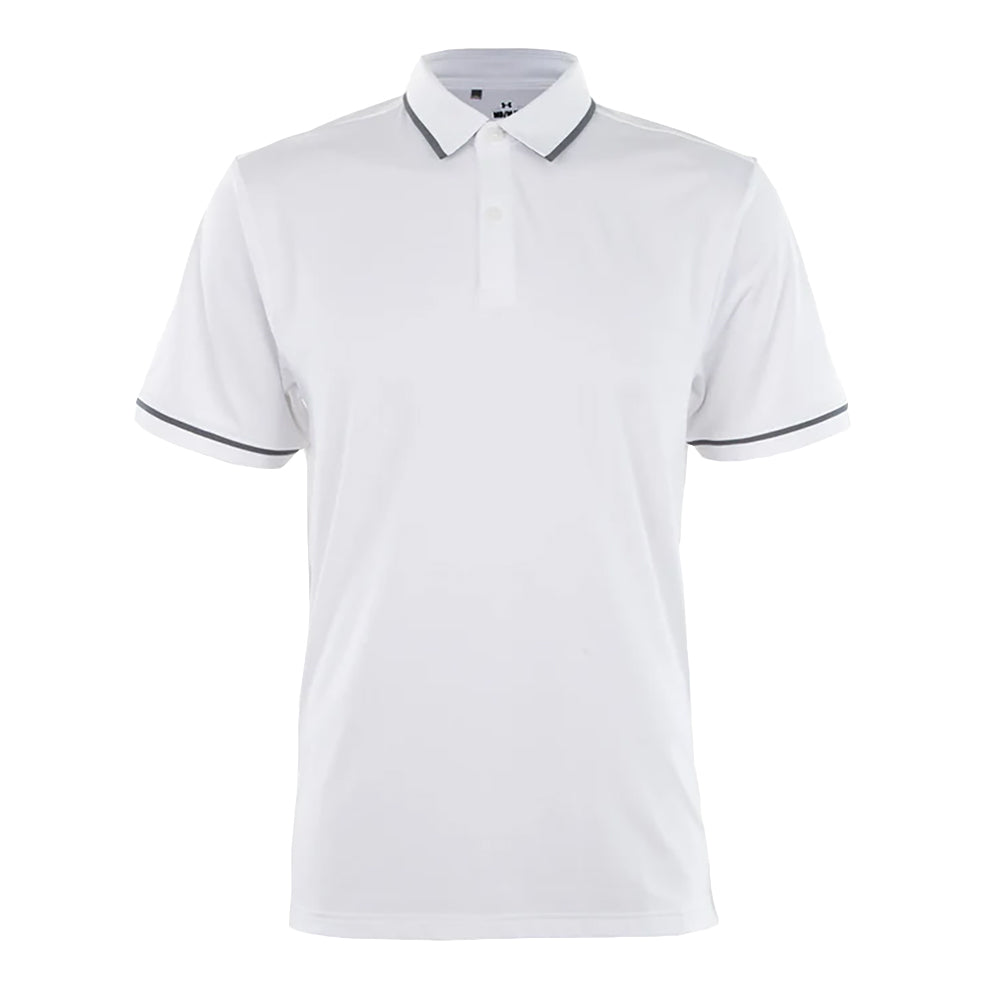 Under Armour T2Green Tipped Mens Golf Polo - White/XXL