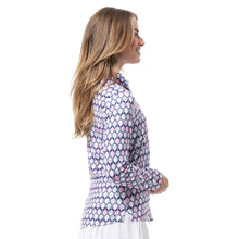 Load image into Gallery viewer, SanSoleil Solcool Print Mock Womens Golf PO
 - 2