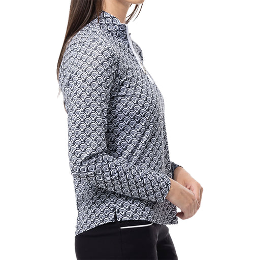 SanSoleil Solcool Print Mock Womens Golf PO