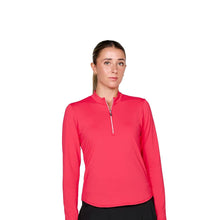 Load image into Gallery viewer, Sofibella UV Colors Womens LS Golf Shirt - Berry Red/2X
 - 1