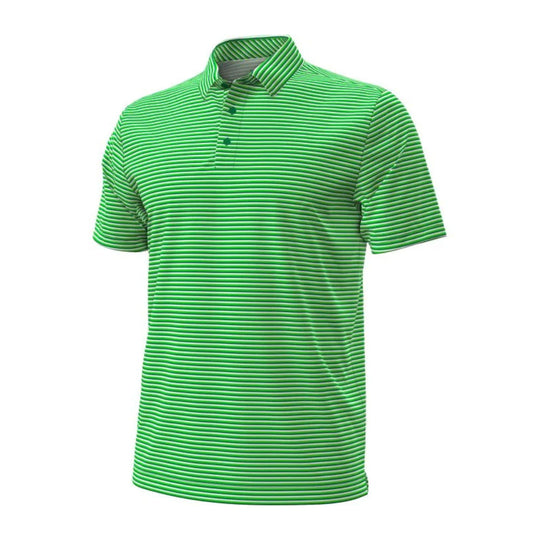 Under Armour Drive Groove Stripe Tidal Green Mens Golf Polo