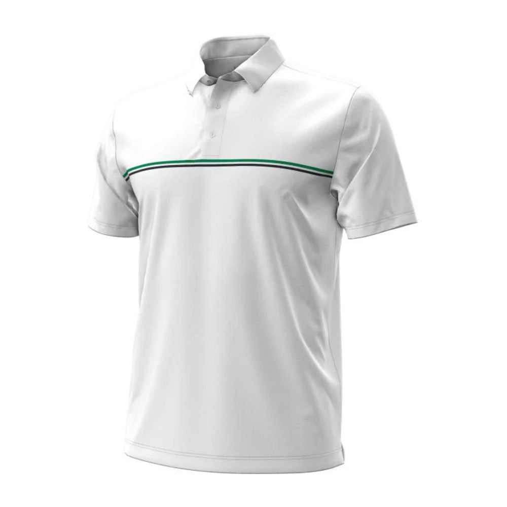 Under Armour Drive Chest Stripe Mens Golf Polo - White/L