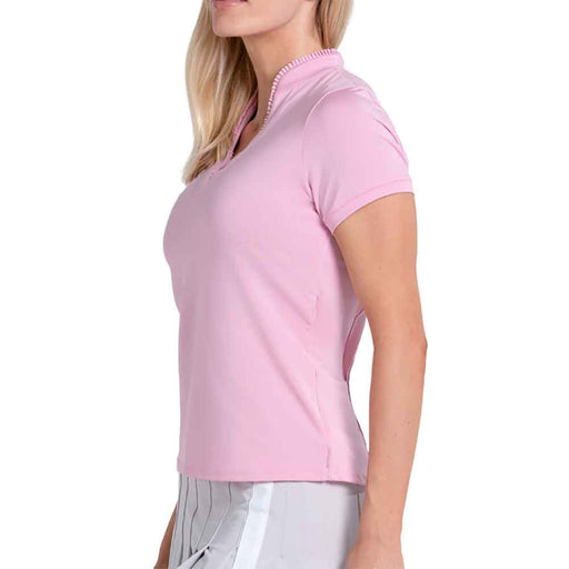 Lucky In Love Pleated Placket Womens SS Golf Polo