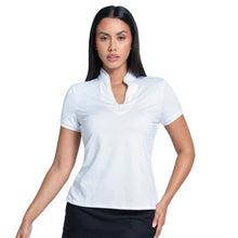 Load image into Gallery viewer, Lucky In Love Pleated Placket Womens SS Golf Polo - White/XL
 - 3