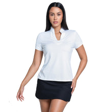Load image into Gallery viewer, Lucky In Love Pleated Placket Womens SS Golf Polo - White/XL
 - 3