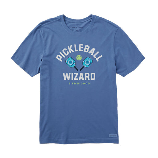 Life Is Good Tie Dye Pickleball Wizard Men T-Shirt - Vintage Blue/XXL