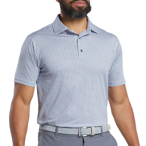 FootJoy Houndstooth Geo Lisle Mens Golf Polo - White/XL