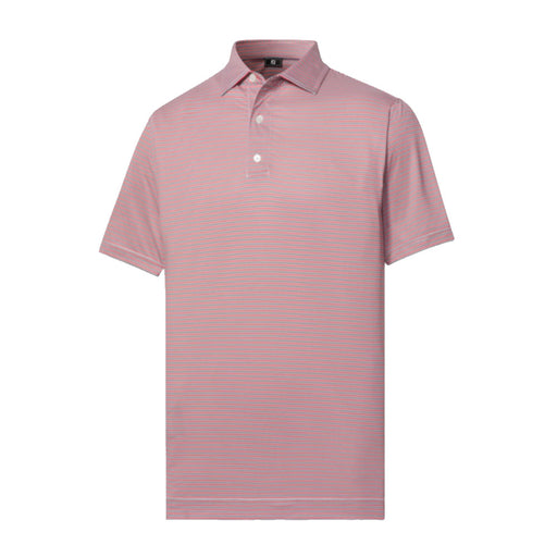 FootJoy Emory Stripe WHBL Lisle Mens Golf Polo - Wt/Hibiscus/Blk/XL