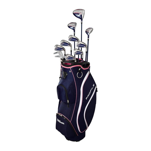 Wilson Profile 11P Wmns RH Complete Golf Set Cart - Tall/Ladies/Nvy/Rs Gld/Grey